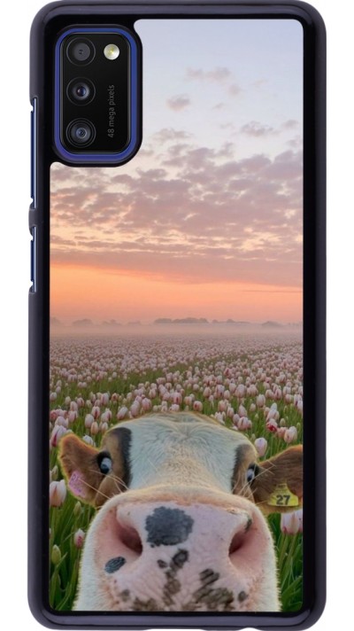 Coque Samsung Galaxy A41 - Cow with tulips Spring 2026