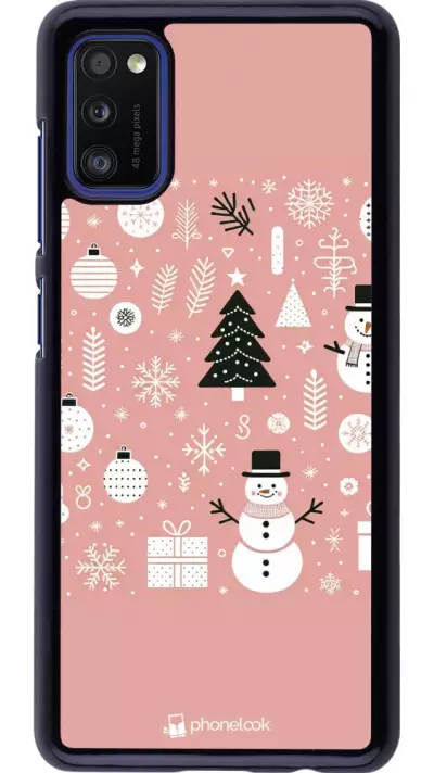 Samsung Galaxy A41 Case Hülle - Weihnachten 2024 Rose Schneemann Weihnachten