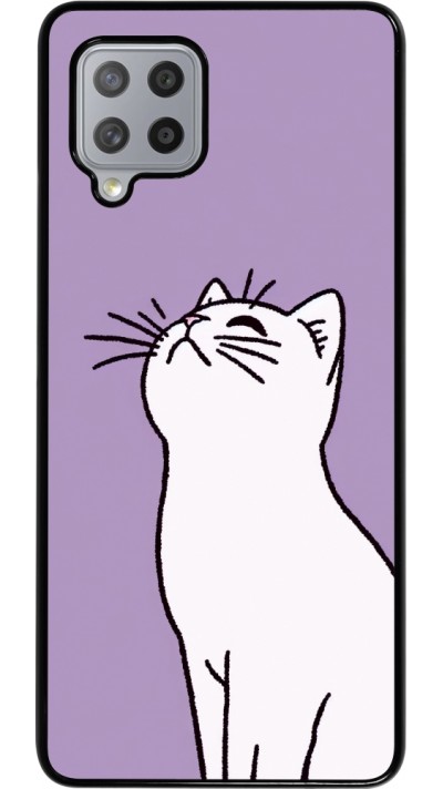 Coque Samsung Galaxy A42 5G - Chat sur fond violet
