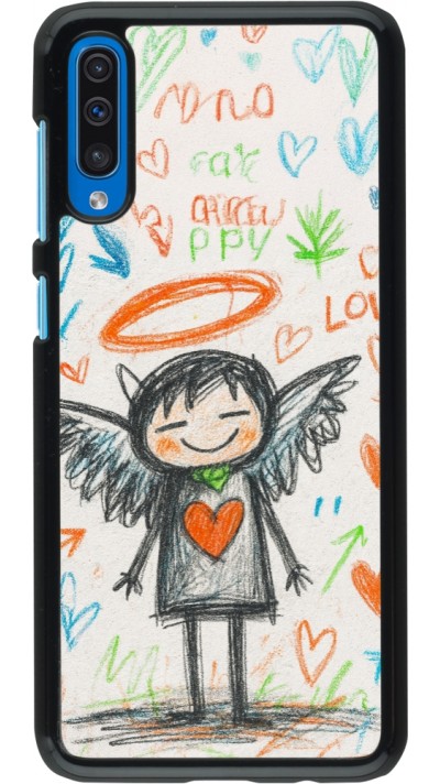 Coque Samsung Galaxy A50 - Little Angel Sketch Love