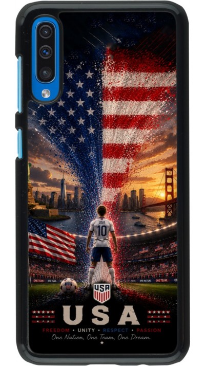 Coque Samsung Galaxy A50 - Football États-Unis splash 2026