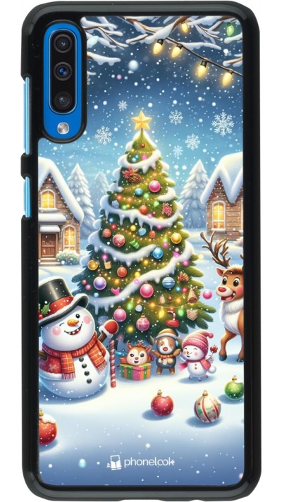Samsung Galaxy A50 Case Hülle - Weihnachten 2023 Schneemann und Tannenbaum Samsung Galaxy A50 Case Hülle - Weihnachten 2023 Schneemann und Tannenbaum