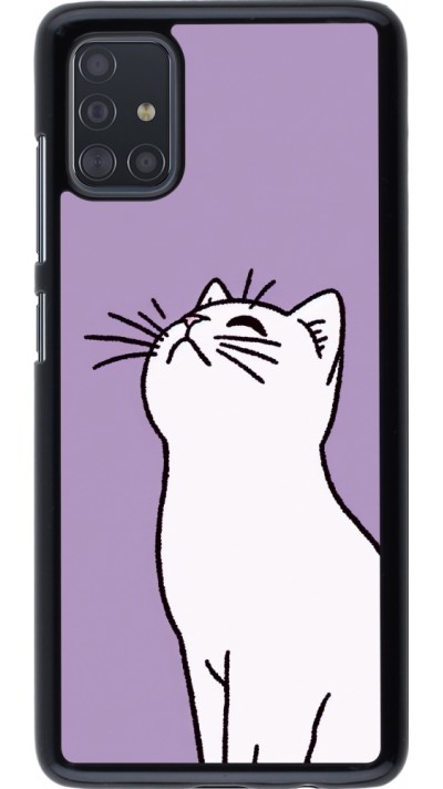 Coque Samsung Galaxy A51 - Chat sur fond violet