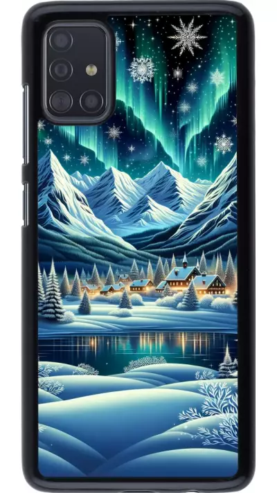 Coque Samsung Galaxy A51 - Snowy Mountain Village Lake night