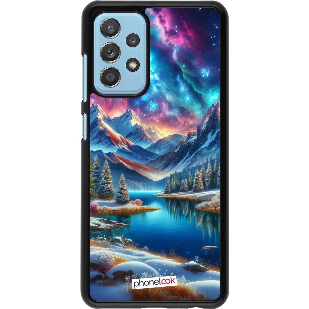 Samsung Galaxy A52 Case Hülle - Fantasiebergsee Himmel Sterne