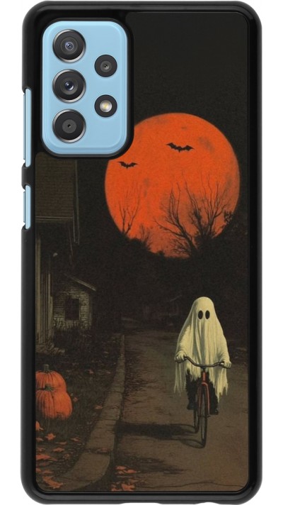 Samsung Galaxy A52 Case Hülle - Halloween 2025 Ghost on a bicycle