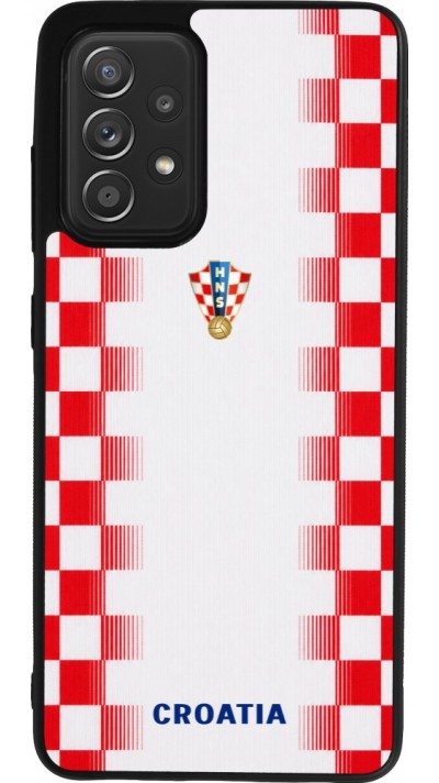 Coque Samsung Galaxy A52 - Silicone rigide noir Maillot de football Croatie 2026 personnalisable