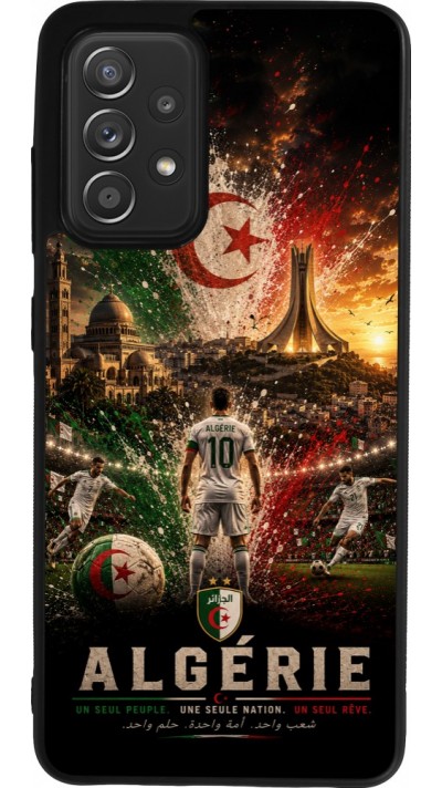 Coque Samsung Galaxy A52 - Silicone rigide noir Football Algérie splash 2026