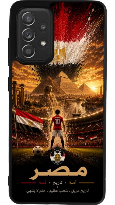 Coque Samsung Galaxy A52 - Silicone rigide noir Football Égypte splash 2026