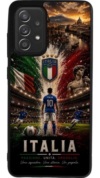 Coque Samsung Galaxy A52 - Silicone rigide noir Football Italie splash 2026
