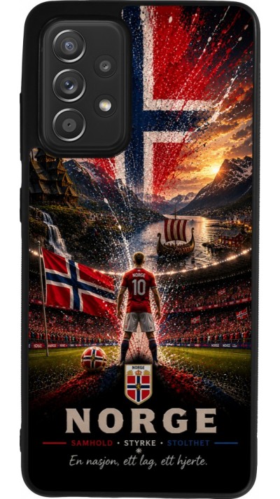 Coque Samsung Galaxy A52 - Silicone rigide noir Football Norvège splash 2026