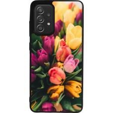 Samsung Galaxy A52 Case Hülle - Silikon schwarz Bouquet of tulips Spring 2026