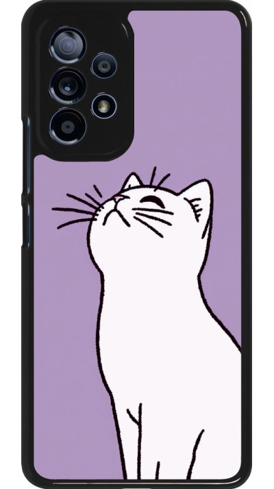 Coque Samsung Galaxy A53 5G - Chat sur fond violet