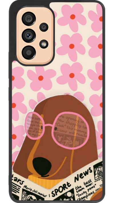 Samsung Galaxy A53 5G Case Hülle - Silikon schwarz Dog with newspaper Spring 2026