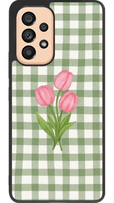 Samsung Galaxy A53 5G Case Hülle - Silikon schwarz Green vichy tulips Spring 2026