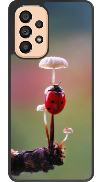 Samsung Galaxy A53 5G Case Hülle - Silikon schwarz Ladybird on a mushroom Spring 2026