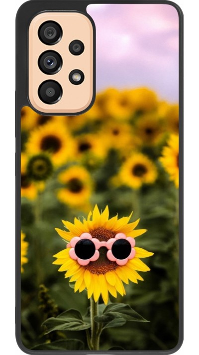 Samsung Galaxy A53 5G Case Hülle - Silikon schwarz Sunflower with glasses Spring 2026