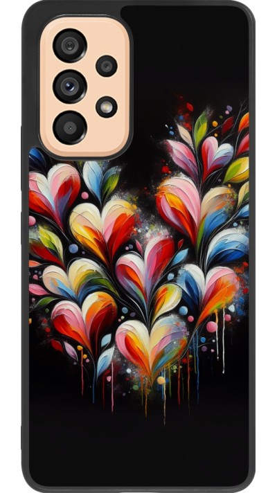 Samsung Galaxy A53 5G Case Hülle - Silikon schwarz Valentin 2024 Schwarzes Herz Abstrakt