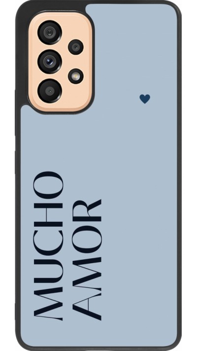 Samsung Galaxy A53 5G Case Hülle - Silikon schwarz Valentine 2024 mucho amor azul