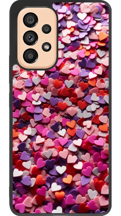 Samsung Galaxy A53 5G Case Hülle - Silikon schwarz Valentin 2025 Konfetti