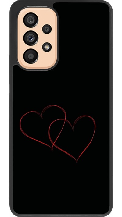 Samsung Galaxy A53 5G Case Hülle - Silikon schwarz Valentine 2023 attached heart