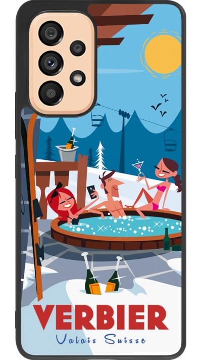 Samsung Galaxy A53 5G Case Hülle - Silikon schwarz Verbier Mountain Jacuzzi