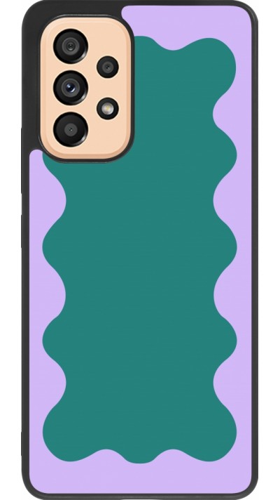 Samsung Galaxy A53 5G Case Hülle - Silikon schwarz Wavy Rectangle Green Purple
