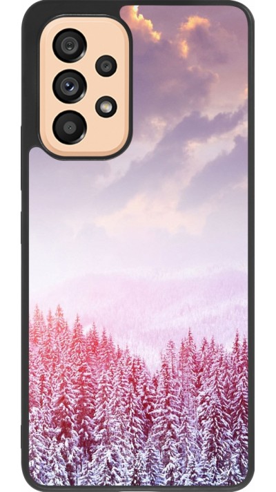 Samsung Galaxy A53 5G Case Hülle - Silikon schwarz Winter 22 Pink Forest