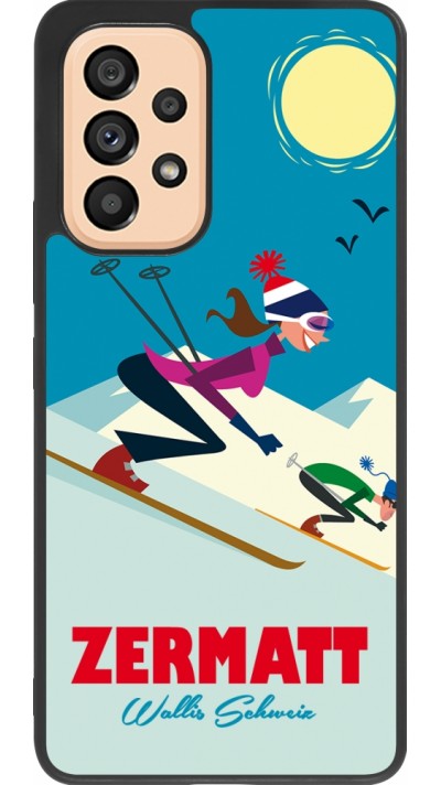 Samsung Galaxy A53 5G Case Hülle - Silikon schwarz Zermatt Ski Downhill