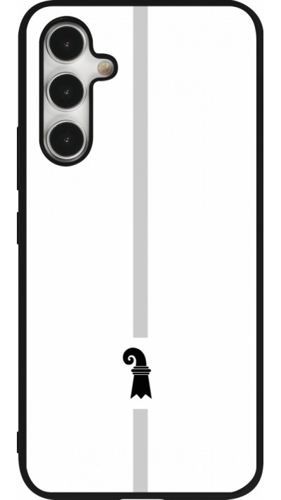 Coque Samsung Galaxy A54 5G - Silicone rigide noir Canton BS blanc