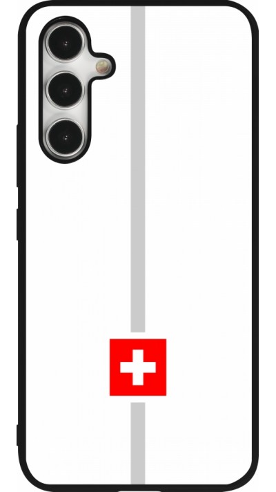 Coque Samsung Galaxy A54 5G - Silicone rigide noir Canton CH blanc