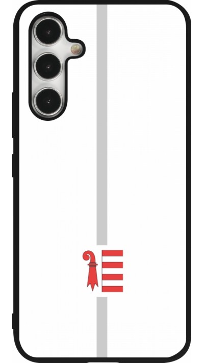 Coque Samsung Galaxy A54 5G - Silicone rigide noir Canton JU blanc