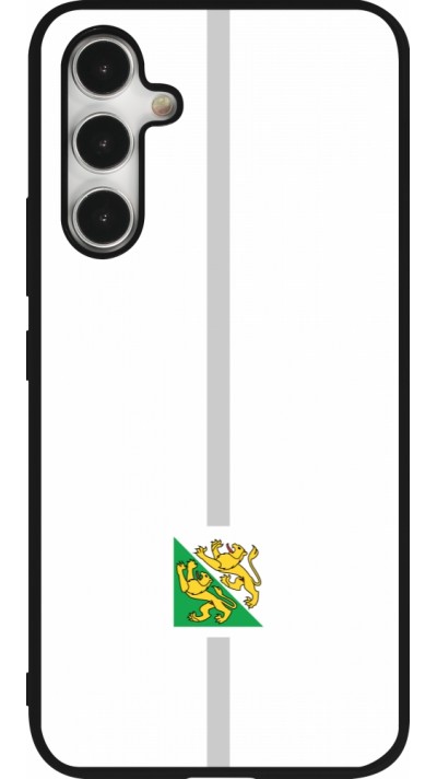 Coque Samsung Galaxy A54 5G - Silicone rigide noir Canton TG blanc
