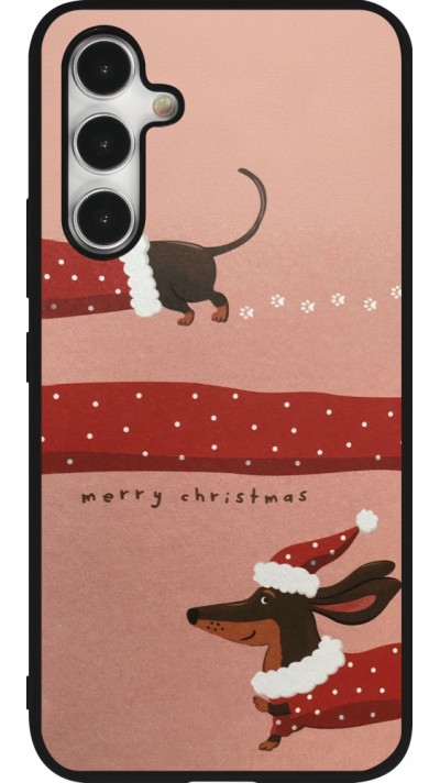Samsung Galaxy A54 Case Hülle - Silikon schwarz Christmas 25 Teckel Merry Xmas