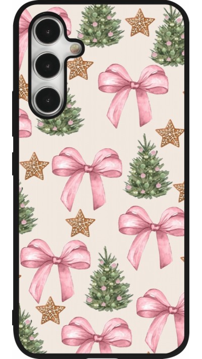 Samsung Galaxy A54 Case Hülle - Silikon schwarz Christmas 25 Vintage Ribbons