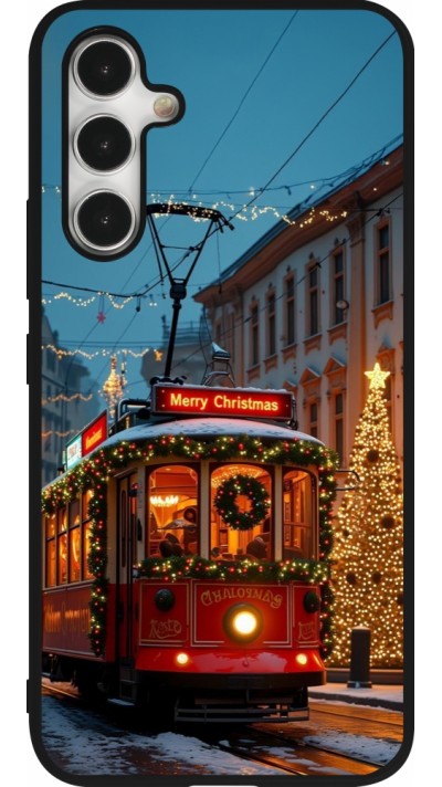 Samsung Galaxy A54 Case Hülle - Silikon schwarz Christmas 25 Xmas Train