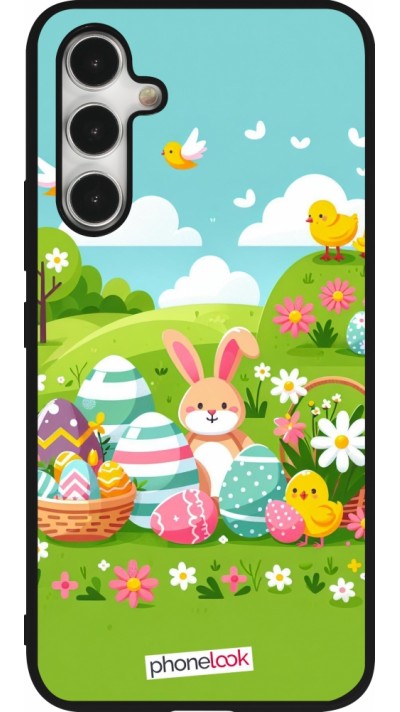 Coque Samsung Galaxy A54 5G - Silicone rigide noir Easter 2025 Green