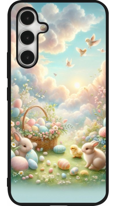 Coque Samsung Galaxy A54 5G - Silicone rigide noir Easter 2025 Pastel Pâques