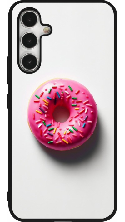 Coque Samsung Galaxy A54 5G - Silicone rigide noir Weißer Hintergrund, pinker Donut