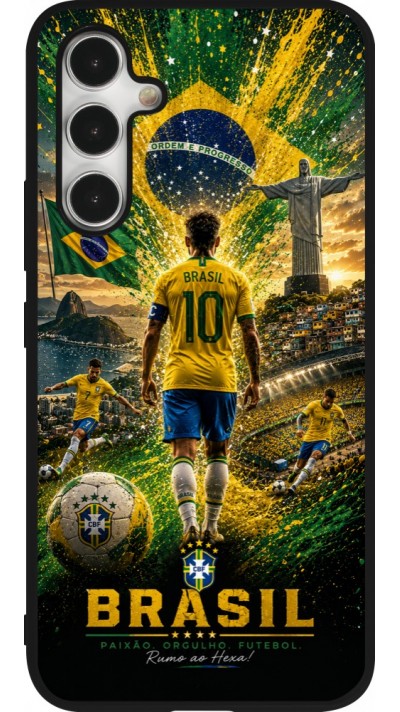 Samsung Galaxy A54 Case Hülle - Silikon schwarz Fussball Brasilien splash 2026