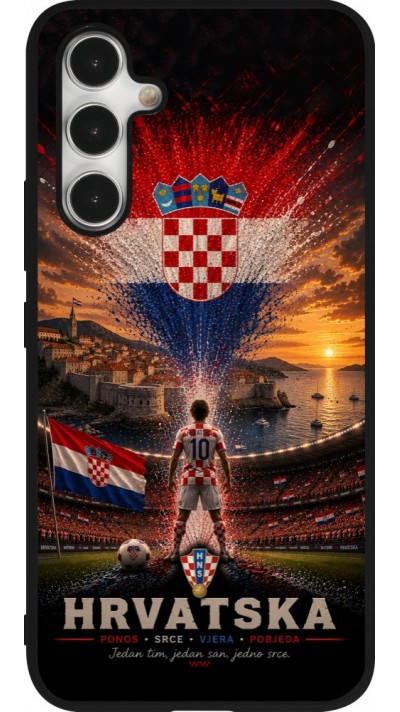 Samsung Galaxy A54 Case Hülle - Silikon schwarz Fussball Kroatien splash 2026