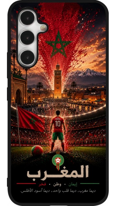 Samsung Galaxy A54 Case Hülle - Silikon schwarz Fussball Marokko splash 2026