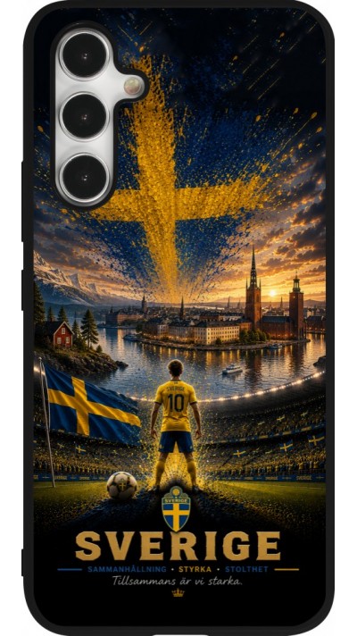 Samsung Galaxy A54 Case Hülle - Silikon schwarz Fussball Schweden splash 2026
