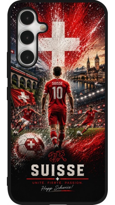 Samsung Galaxy A54 Case Hülle - Silikon schwarz Fussball Suisse splash 2026