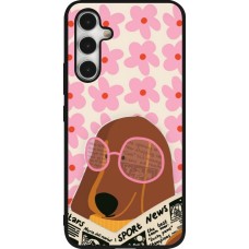 Samsung Galaxy A54 Case Hülle - Silikon schwarz Dog with newspaper Spring 2026