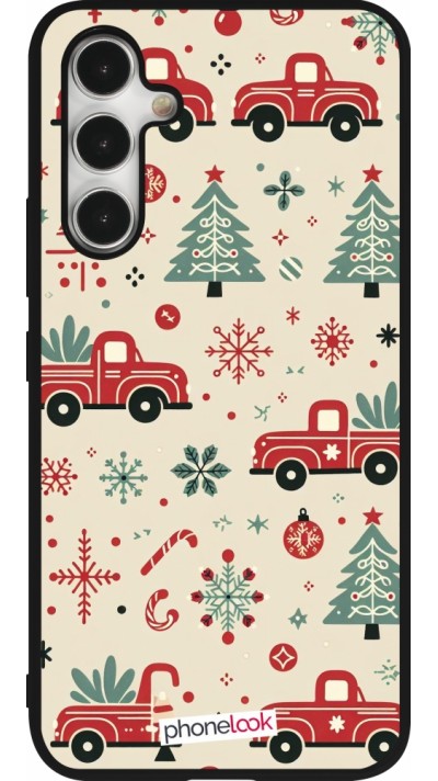 Samsung Galaxy A54 Case Hülle - Silikon schwarz Weihnachten 2024 Lkw Tanne