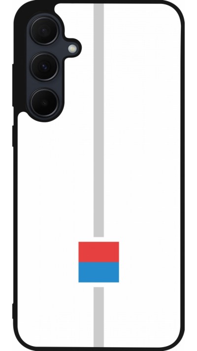 Coque Samsung Galaxy A55 5G - Silicone rigide noir Canton TI blanc