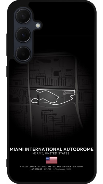 Coque Samsung Galaxy A55 5G - Silicone rigide noir F1 Track 2025 Miami