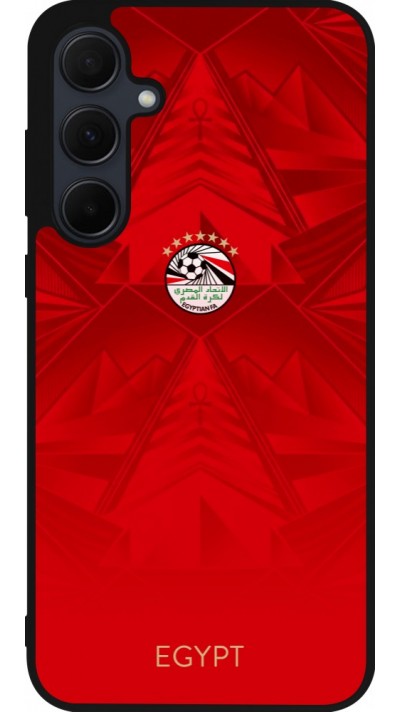 Coque Samsung Galaxy A55 5G - Silicone rigide noir Maillot de football Égypte 2026 personnalisable