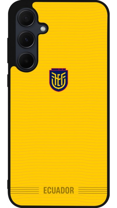 Coque Samsung Galaxy A55 5G - Silicone rigide noir Maillot de football Équateur 2026 personnalisable